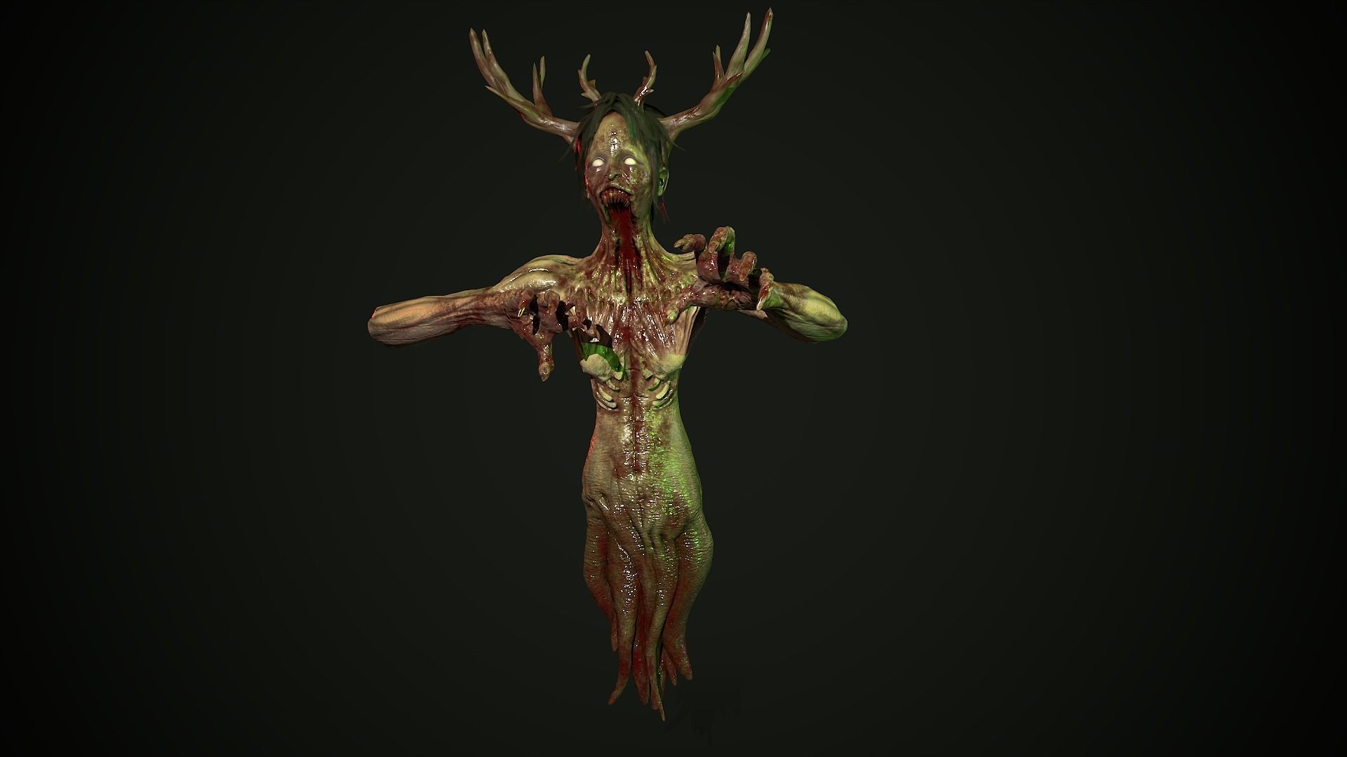 Ghost Grandma Low-poly 3D model_14