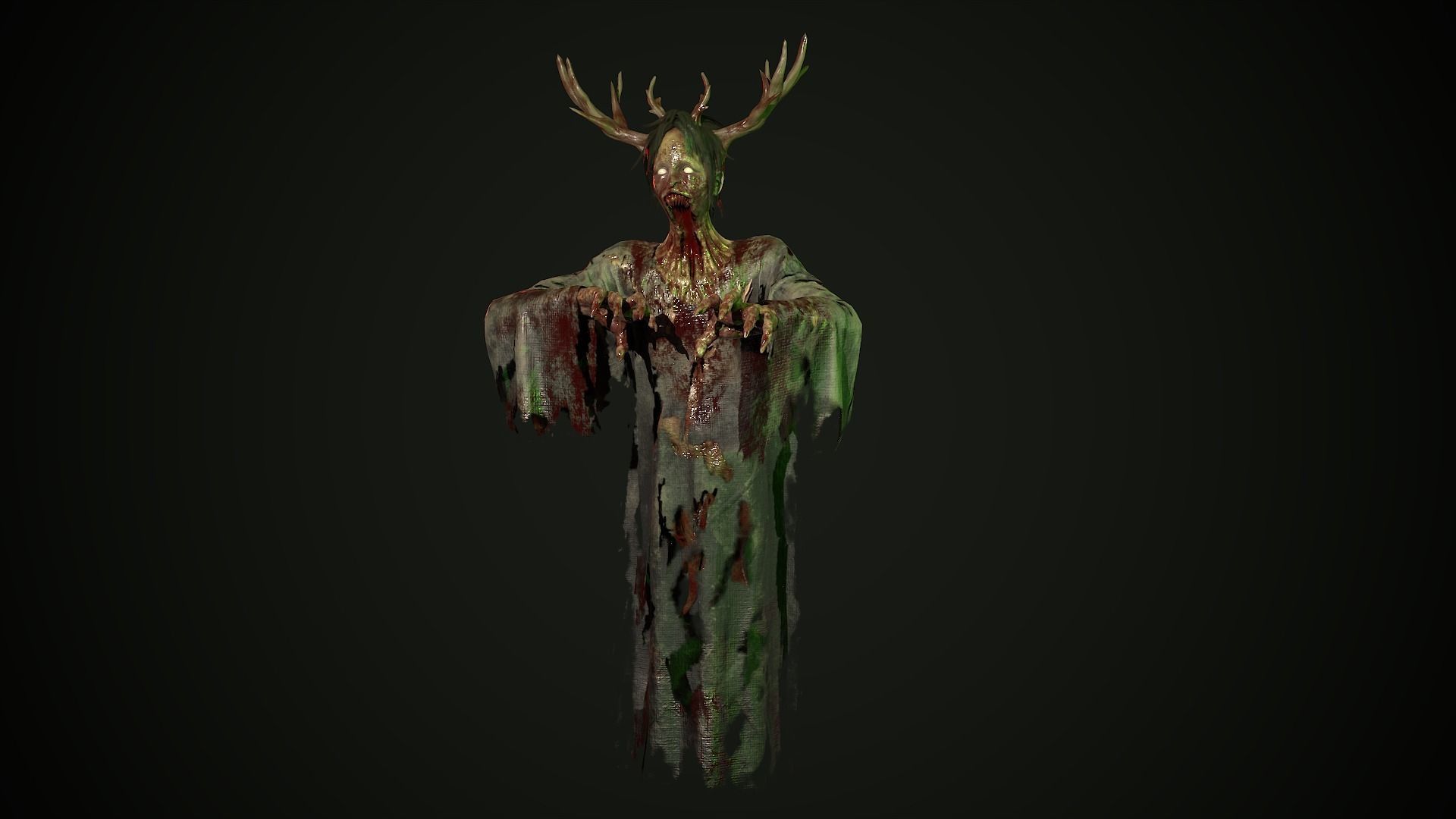 Ghost Grandma Low-poly 3D model_8