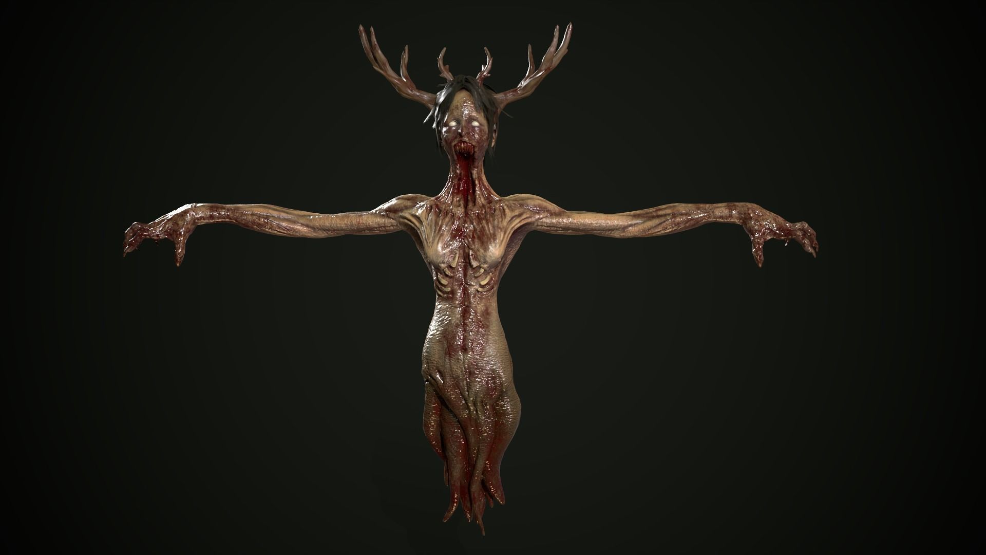 Ghost Grandma Low-poly 3D model_4