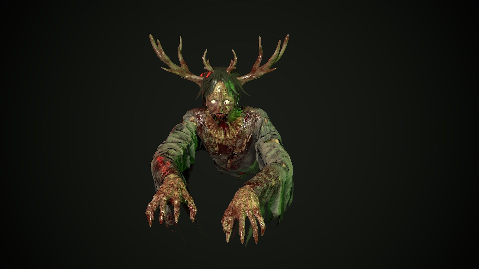 Ghost Grandma Low-poly 3D model_7