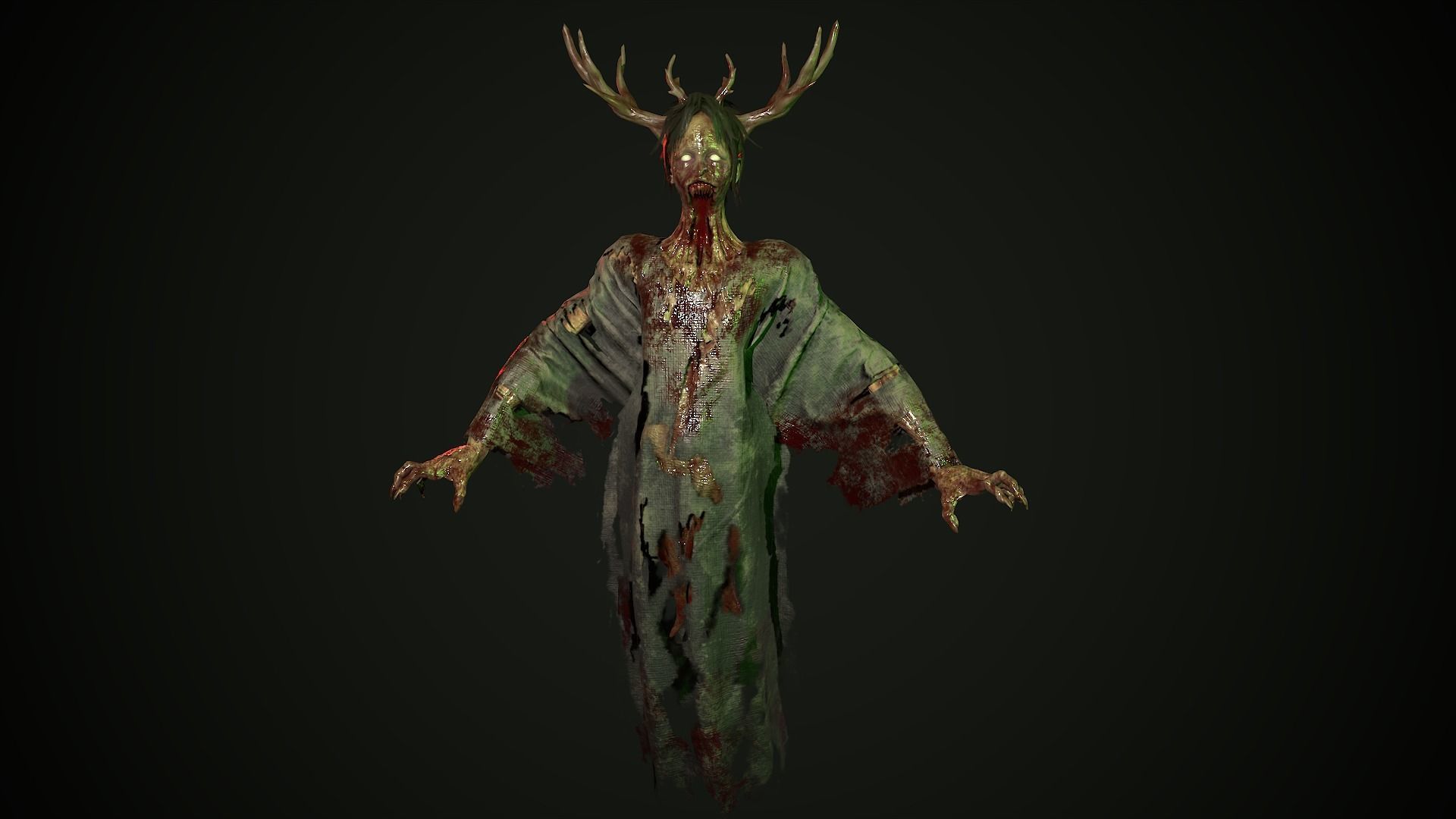 Ghost Grandma Low-poly 3D model_6