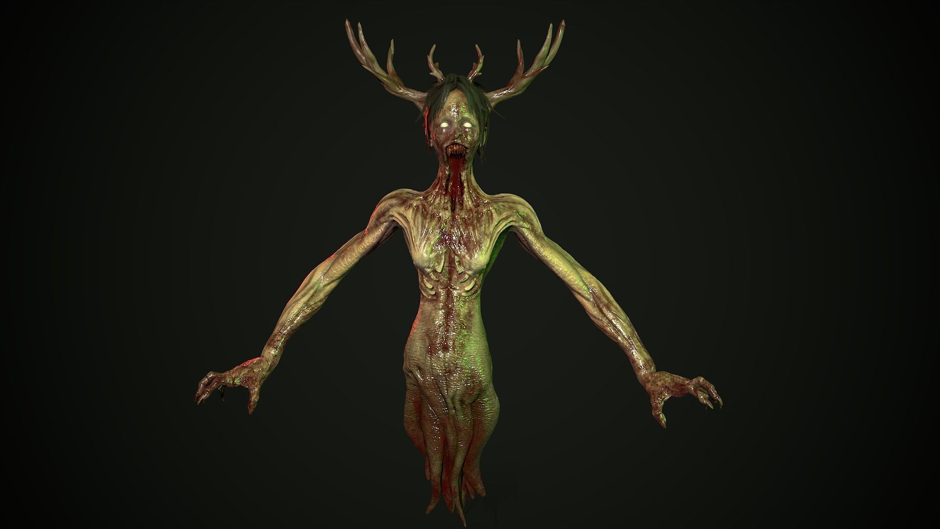 Ghost Grandma Low-poly 3D model_12