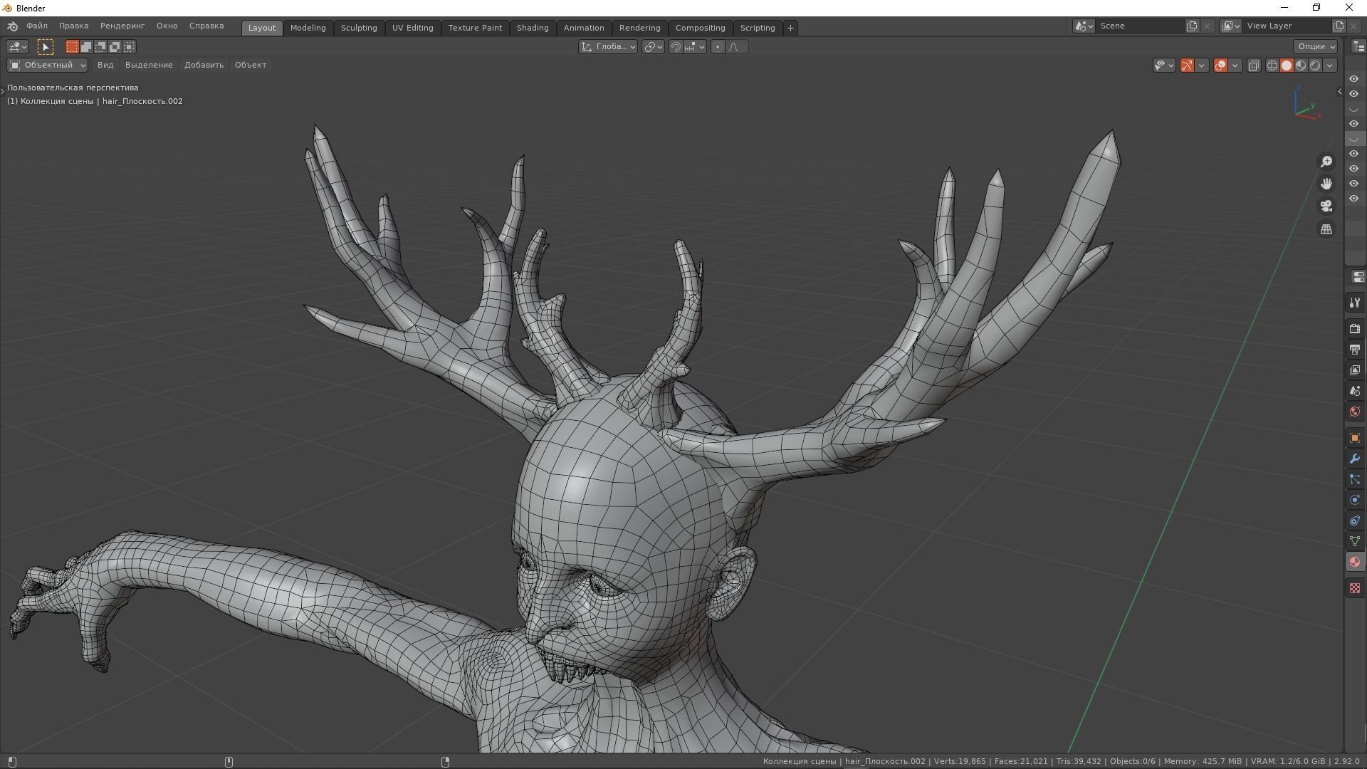 Ghost Grandma Low-poly 3D model_38