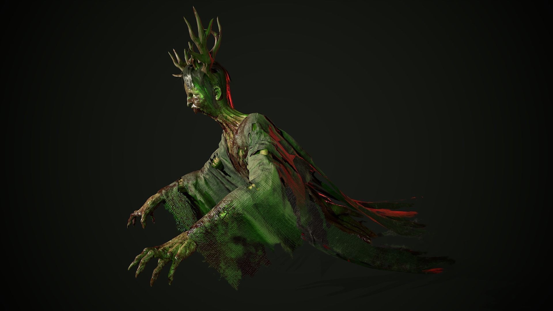 Ghost Grandma Low-poly 3D model_16