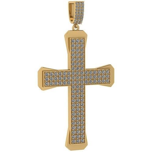 3 Row Pave Cross Pendant 3D print model