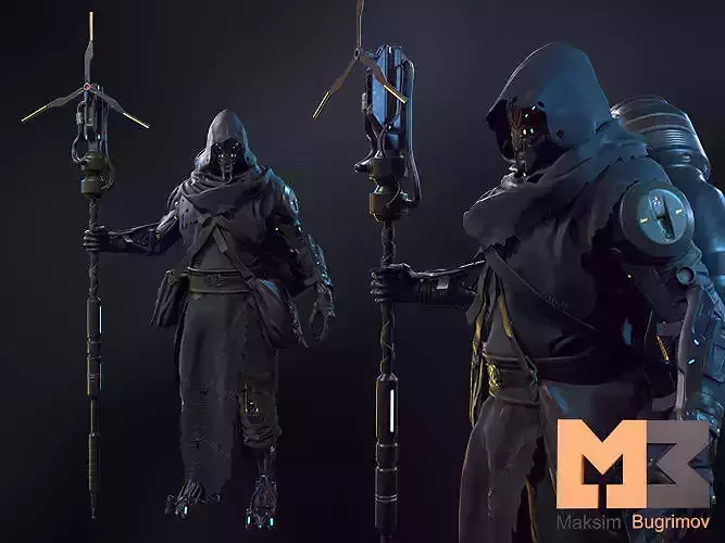 Sci-Fi Character 05 Crow Low-poly 3D model