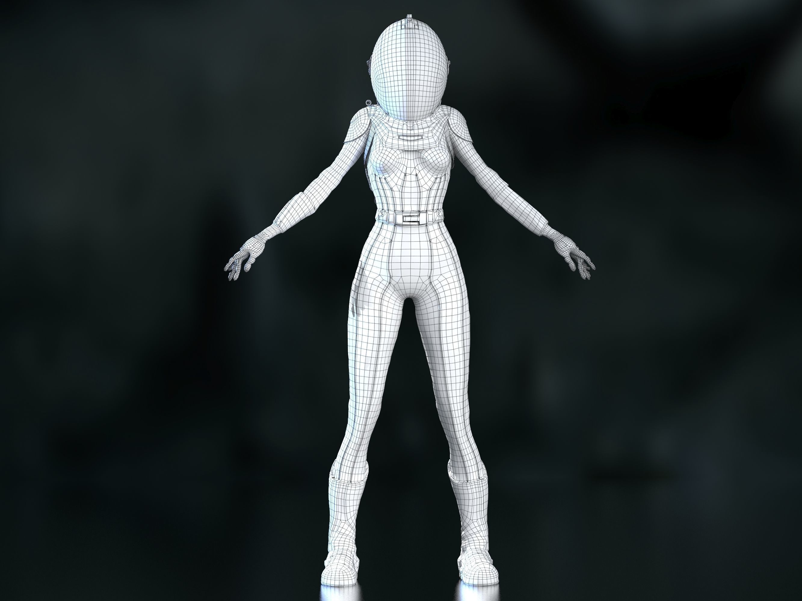 Meredith Vickers Prometheus Low-poly 3D model_28