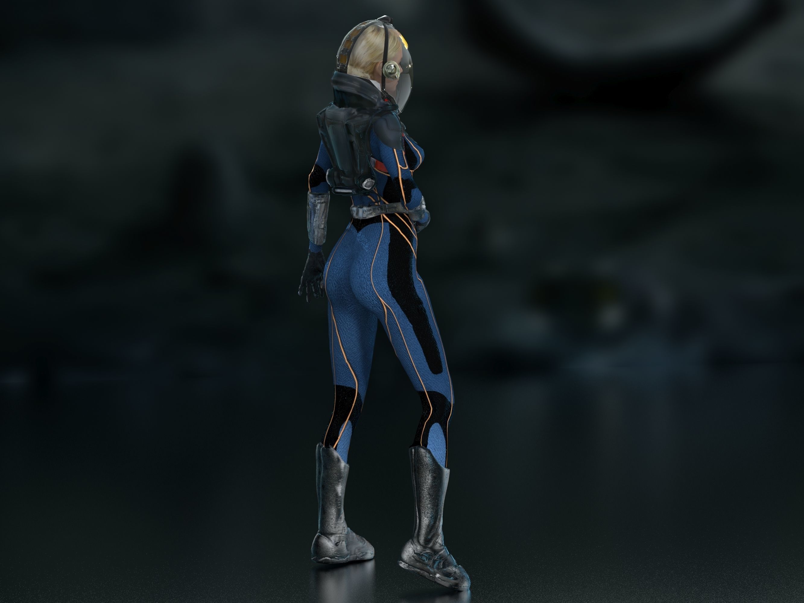 Meredith Vickers Prometheus Low-poly 3D model_3