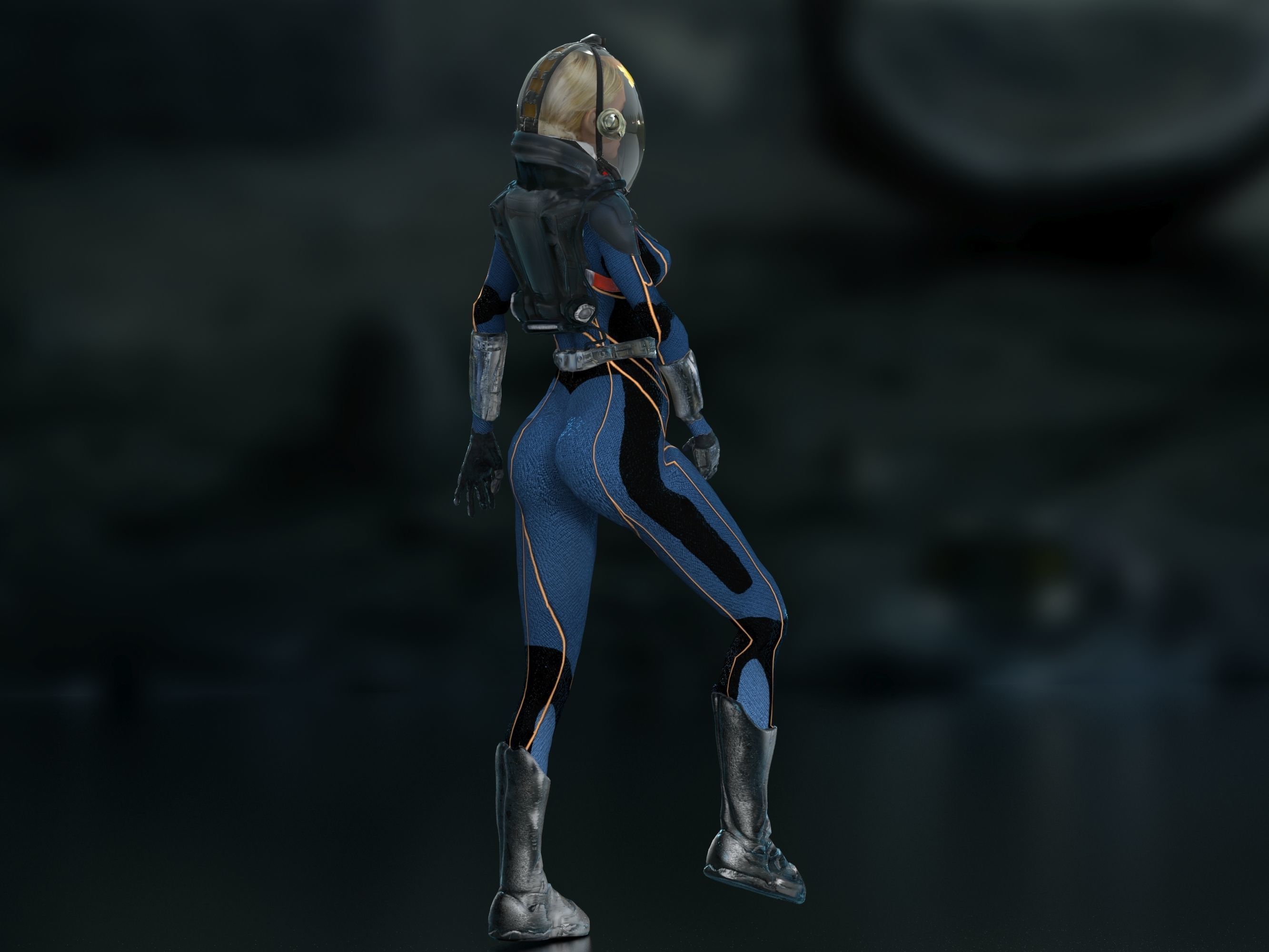 Meredith Vickers Prometheus Low-poly 3D model_5