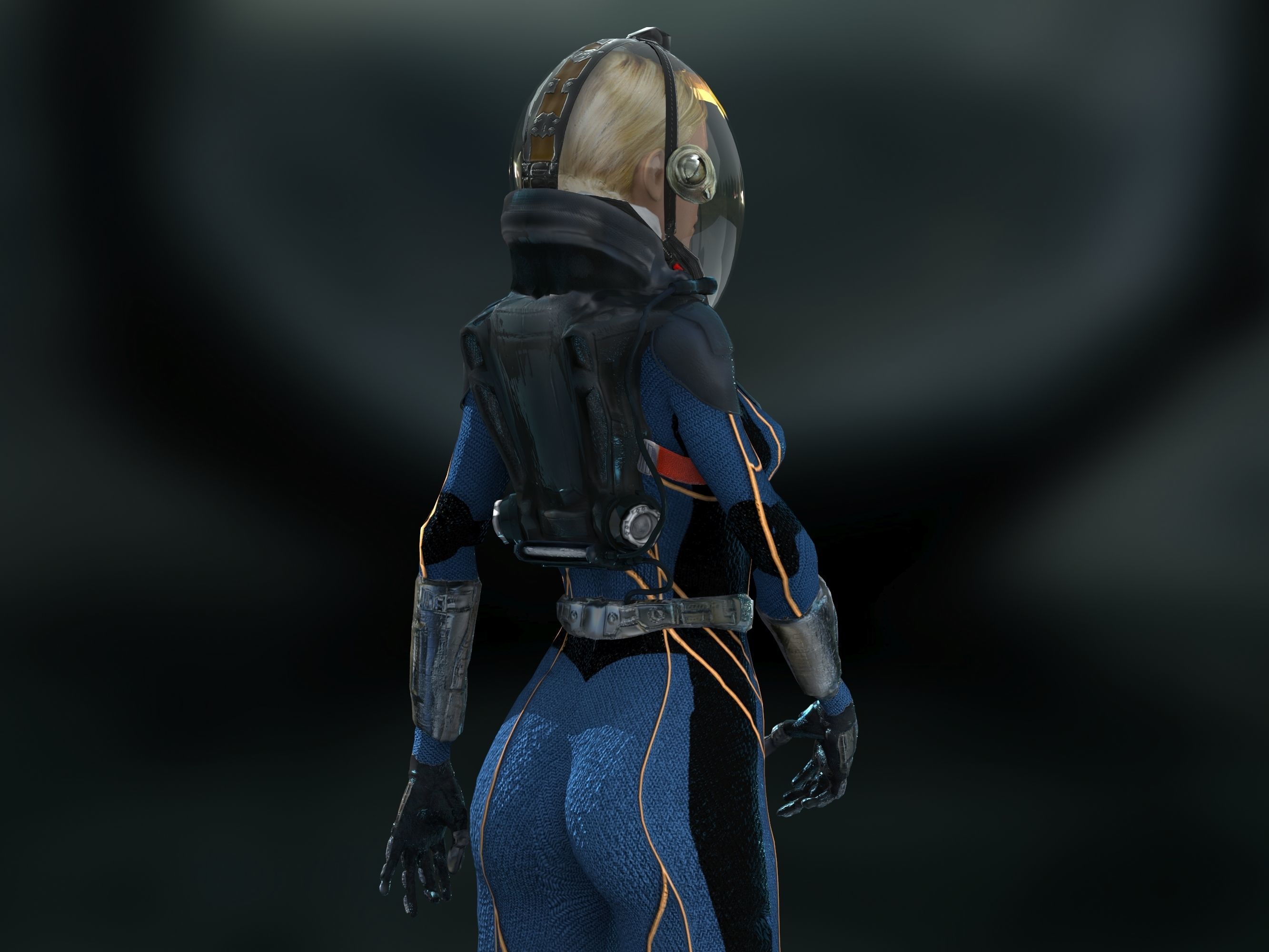 Meredith Vickers Prometheus Low-poly 3D model_17