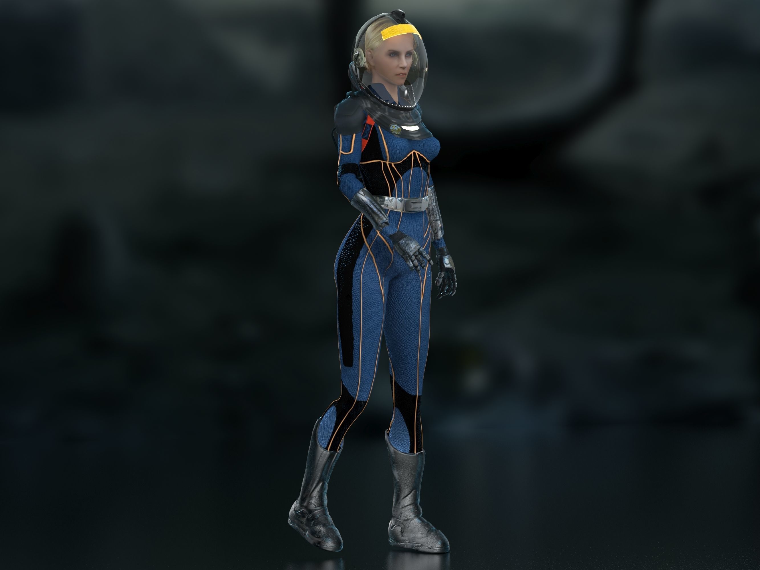 Meredith Vickers Prometheus Low-poly 3D model_19