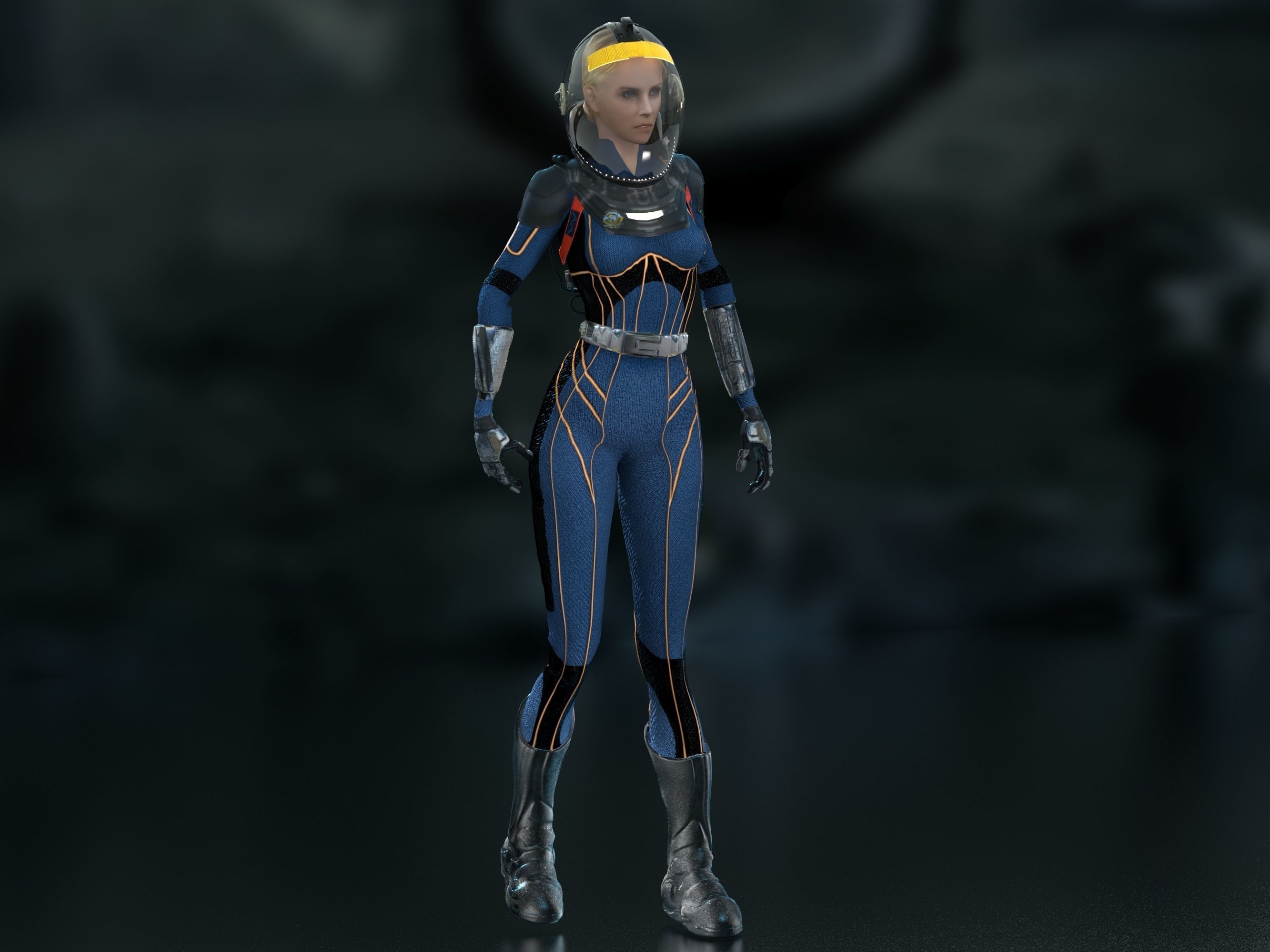 Meredith Vickers Prometheus Low-poly 3D model_6