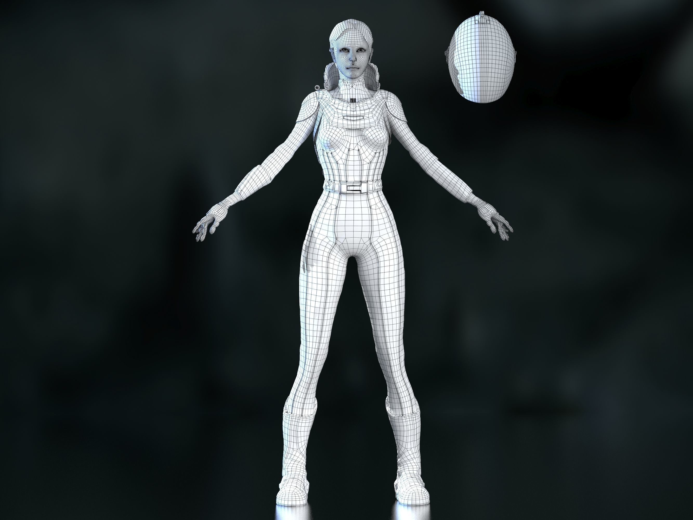 Meredith Vickers Prometheus Low-poly 3D model_29