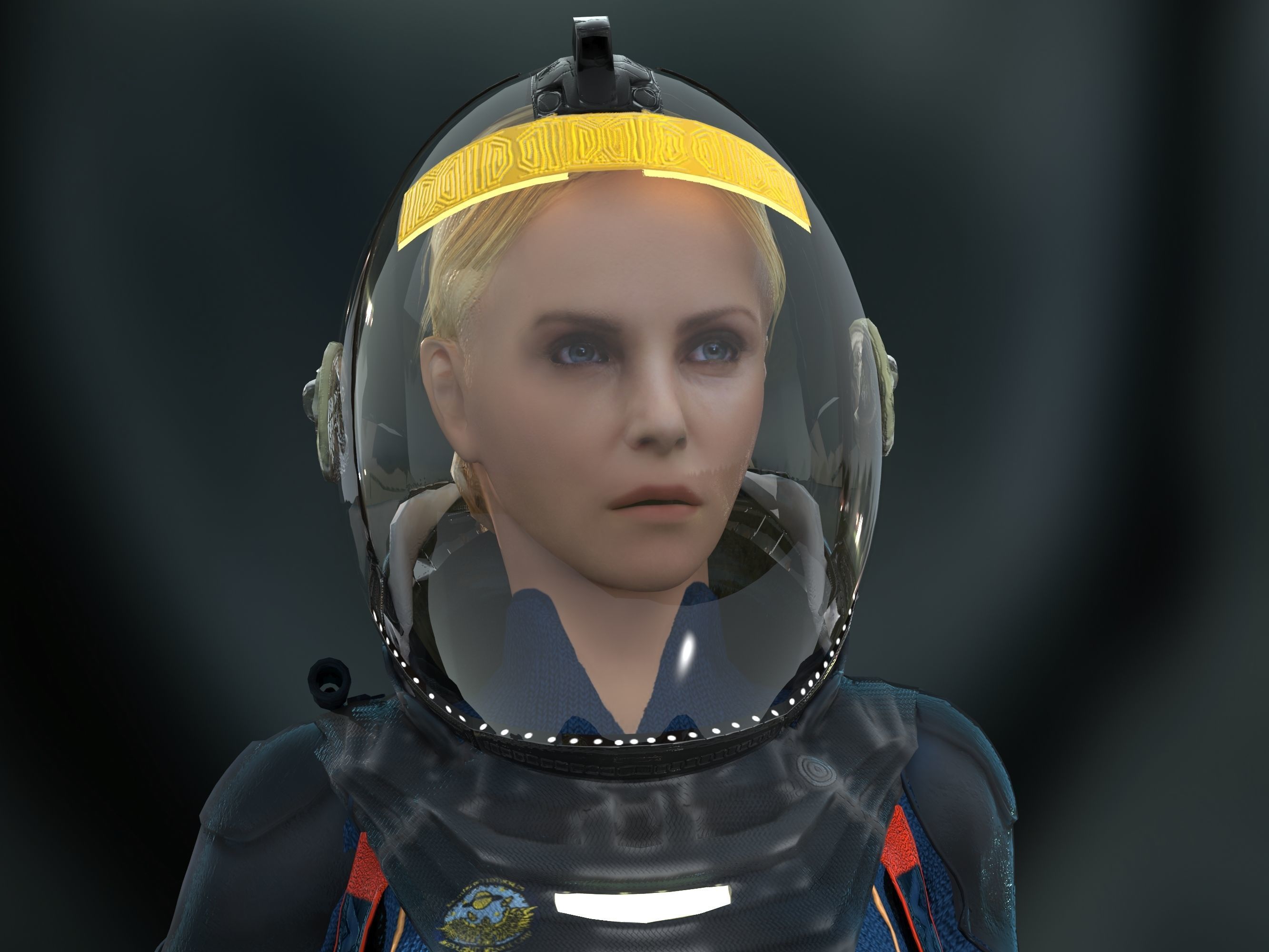 Meredith Vickers Prometheus Low-poly 3D model_2