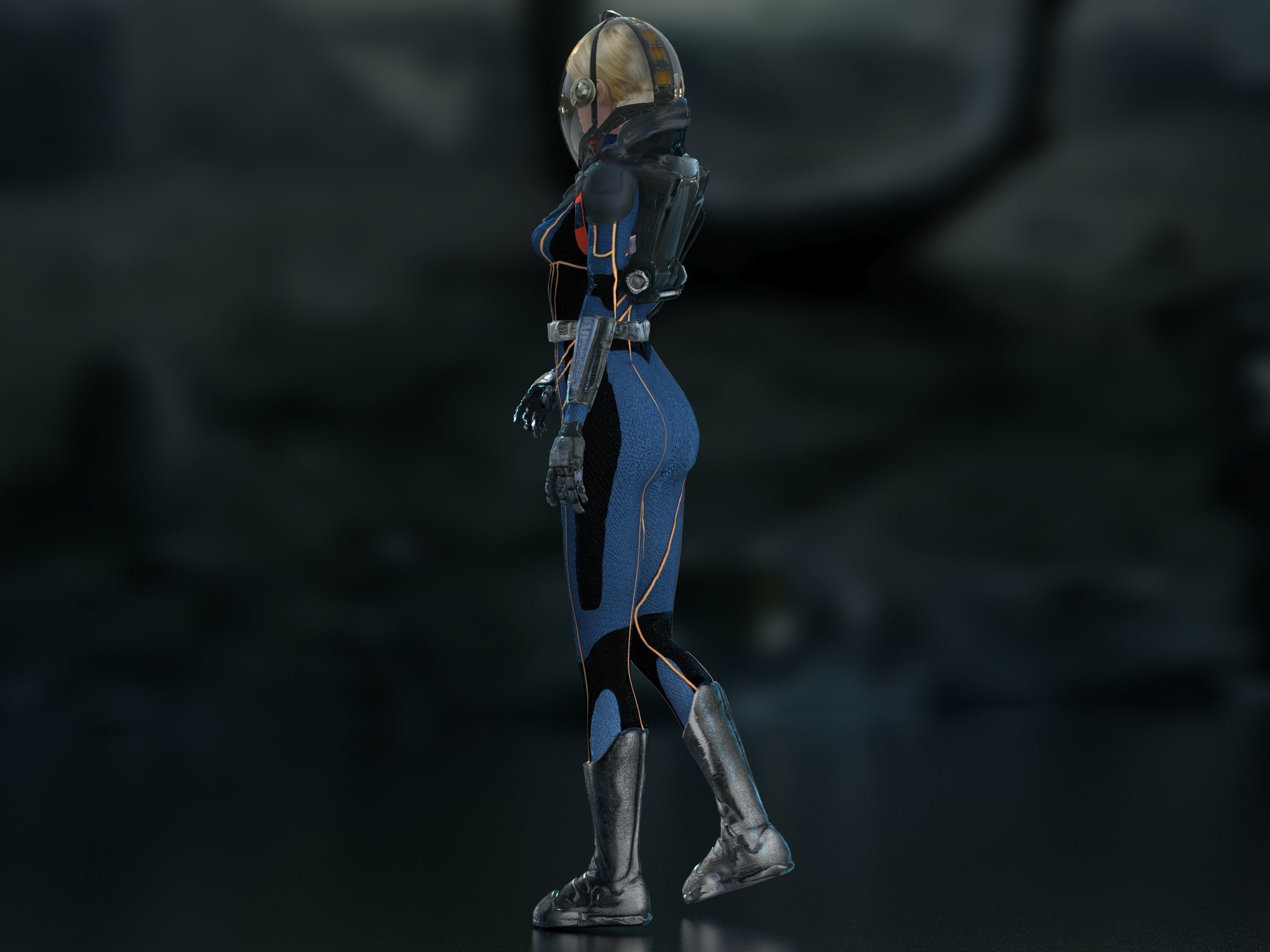 Meredith Vickers Prometheus Low-poly 3D model_20