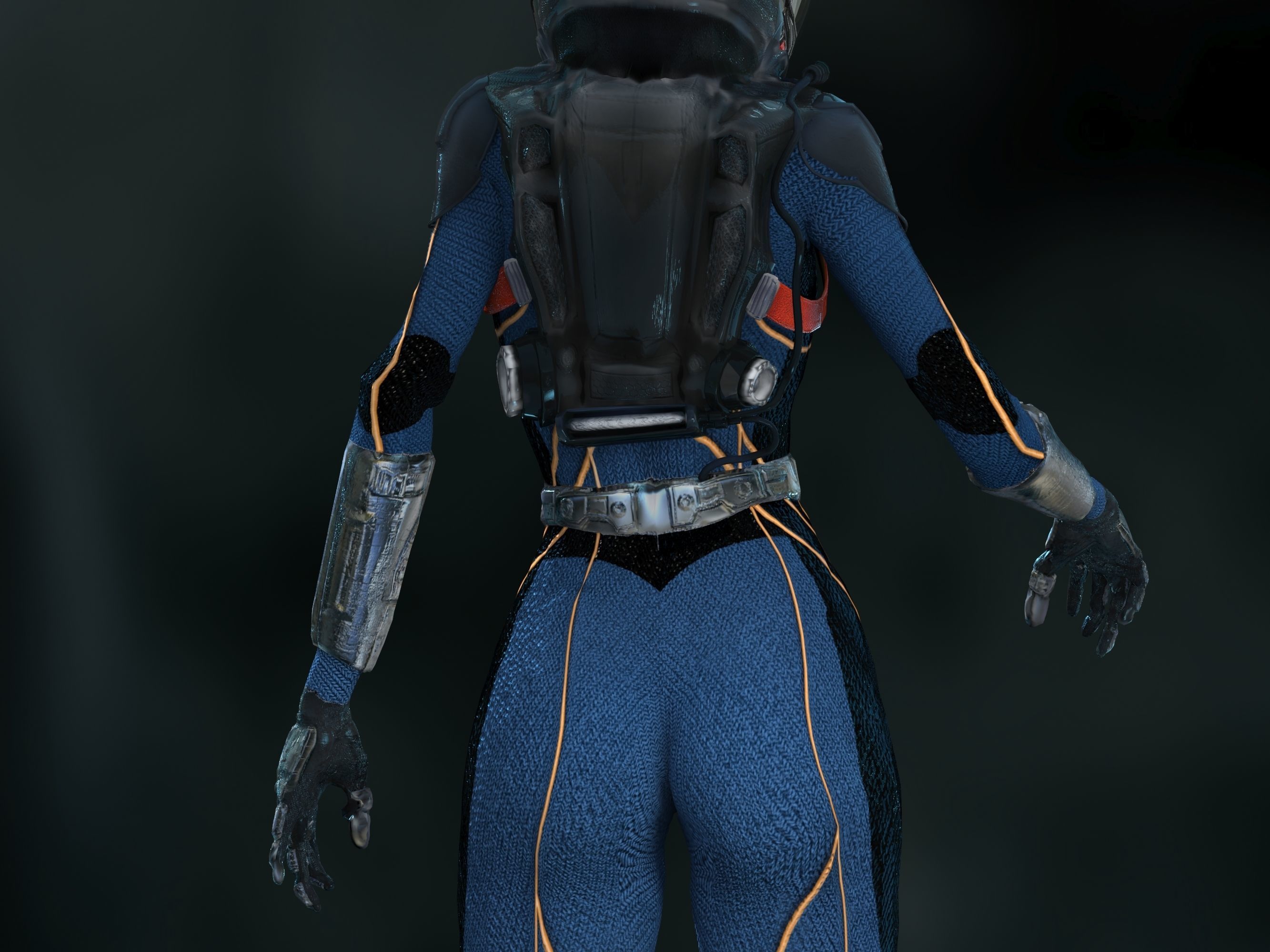 Meredith Vickers Prometheus Low-poly 3D model_12