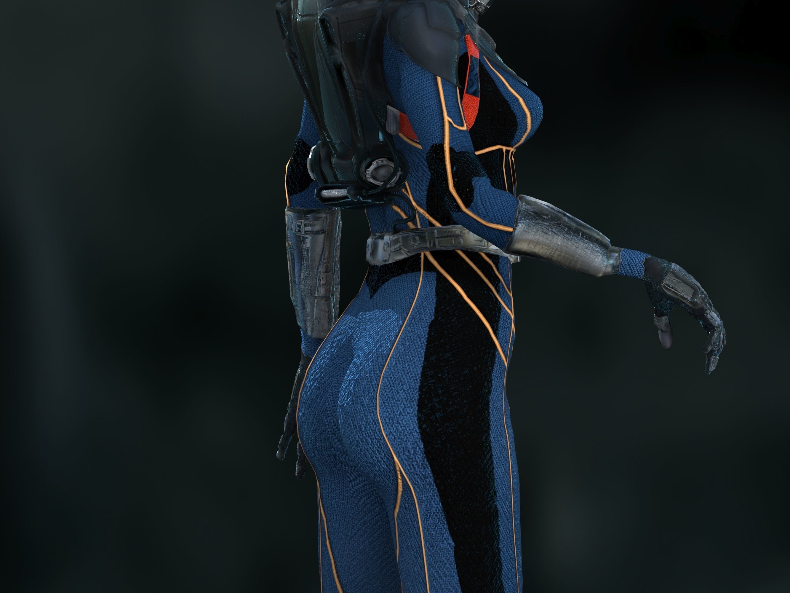 Meredith Vickers Prometheus Low-poly 3D model_11