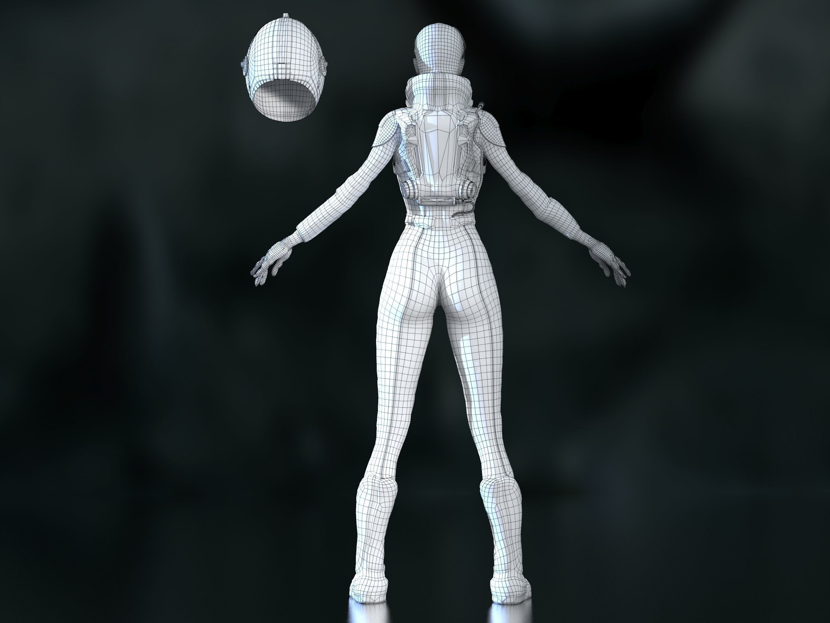 Meredith Vickers Prometheus Low-poly 3D model_30