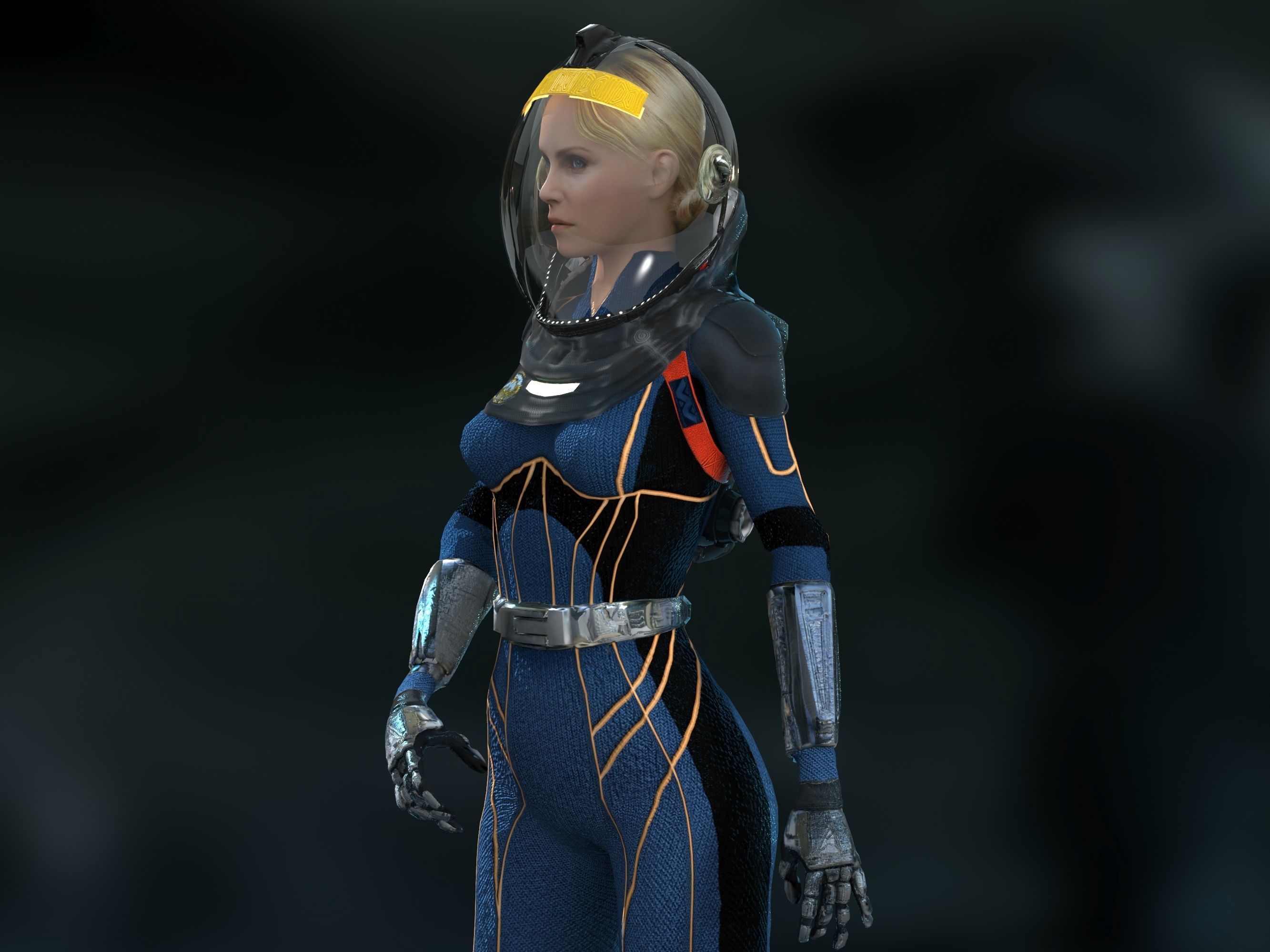 Meredith Vickers Prometheus Low-poly 3D model_15