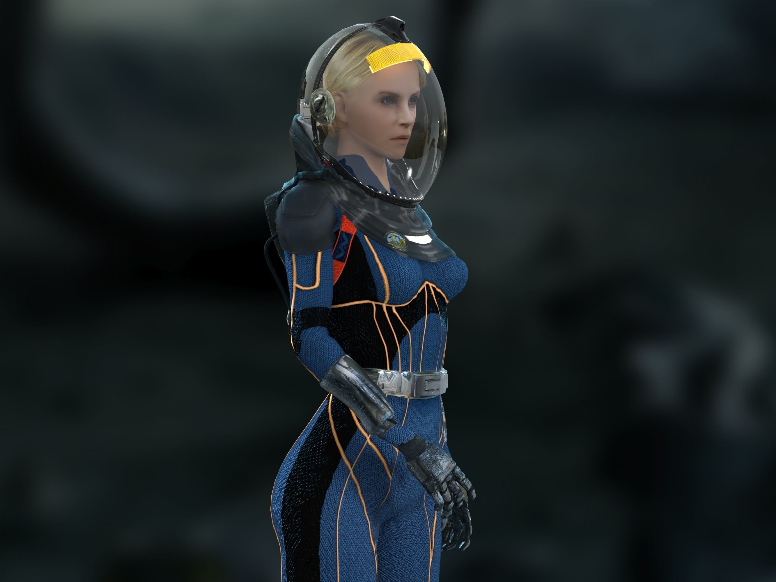 Meredith Vickers Prometheus Low-poly 3D model_18