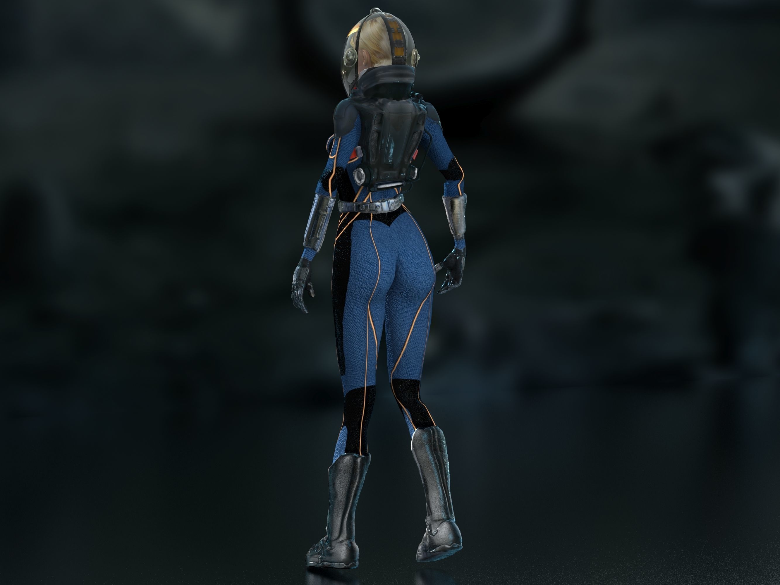 Meredith Vickers Prometheus Low-poly 3D model_7