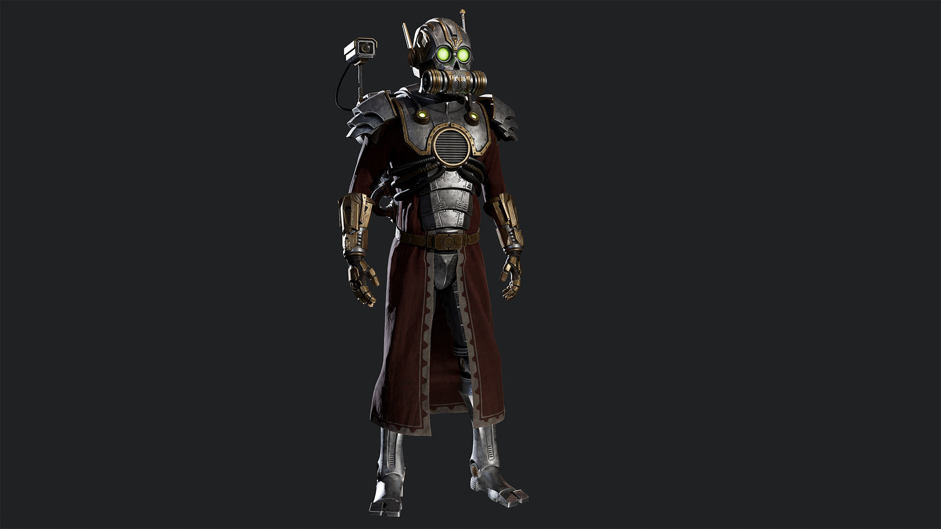 SciFi Cyborg Soldier Low-poly 3D model_6