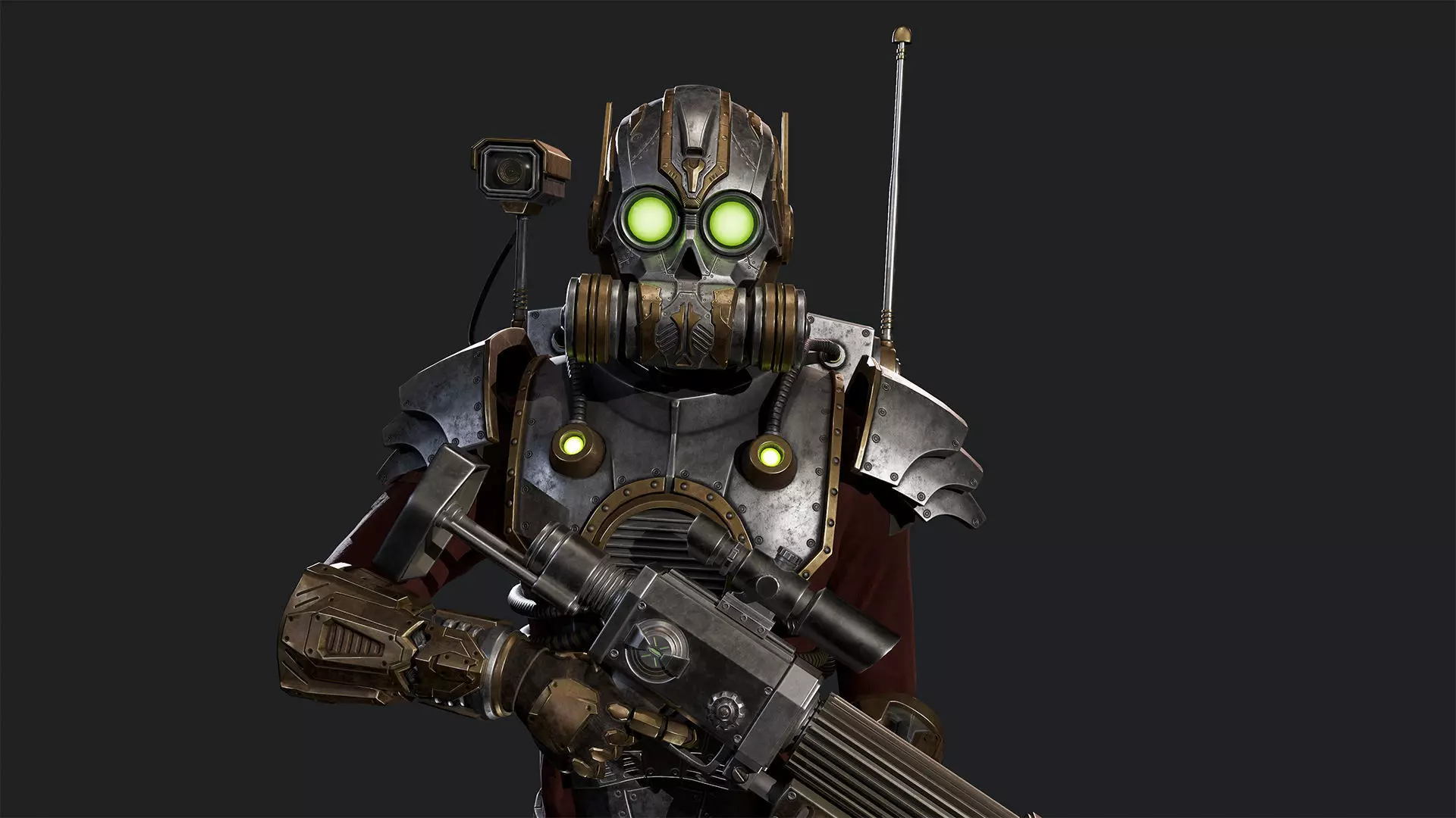 SciFi Cyborg Soldier Low-poly 3D model_0