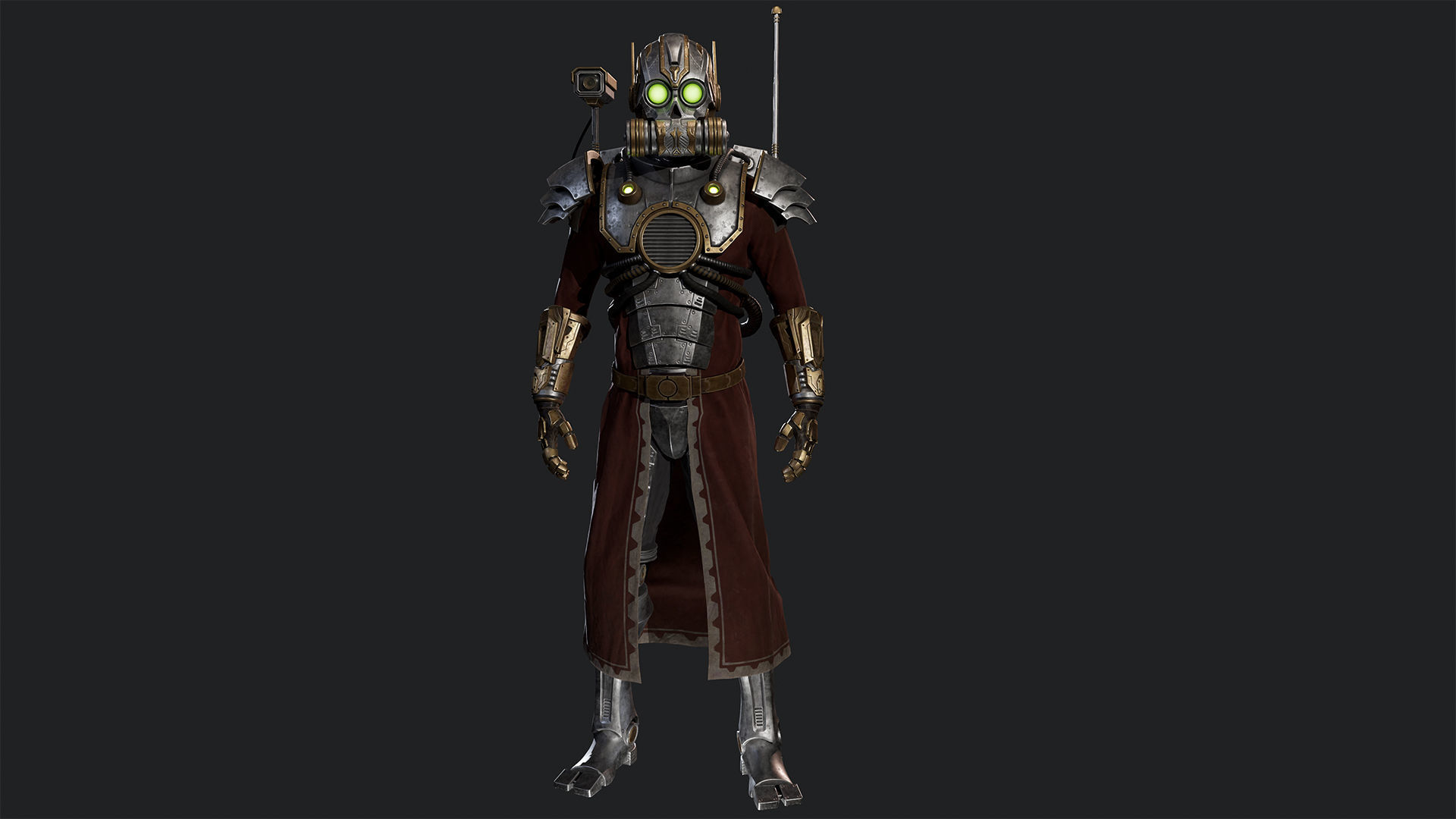 SciFi Cyborg Soldier Low-poly 3D model_5