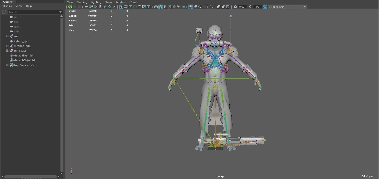 SciFi Cyborg Soldier Low-poly 3D model_28