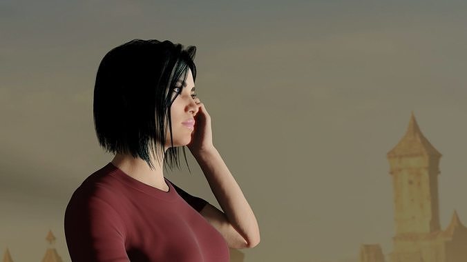Faith girl with short hair 3D model