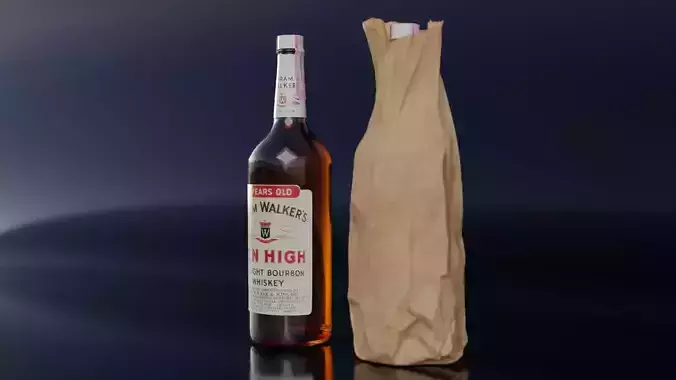 Paper Bag with 750ml Ten High Straight Bourbon Whiskey