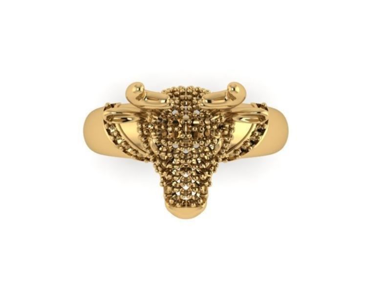 R-01 Deer Ring  3D print model_4