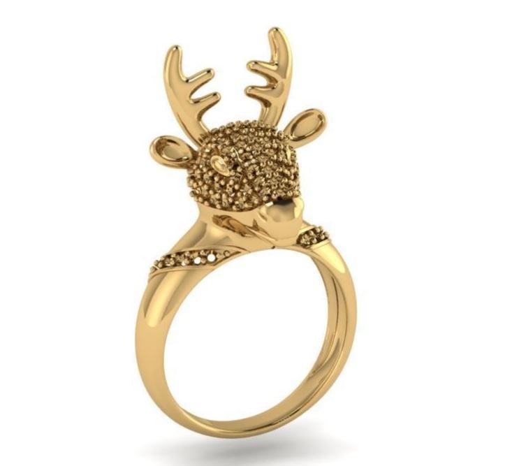 R-01 Deer Ring  3D print model_2