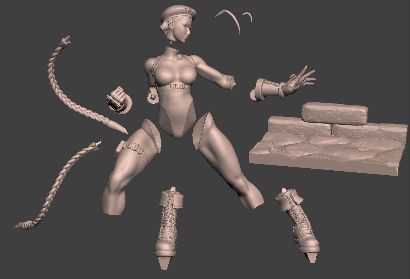 Cammy White Figure 3D print model_6