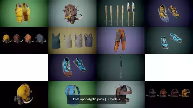 Post apocalyptic pack 3D Model Collection