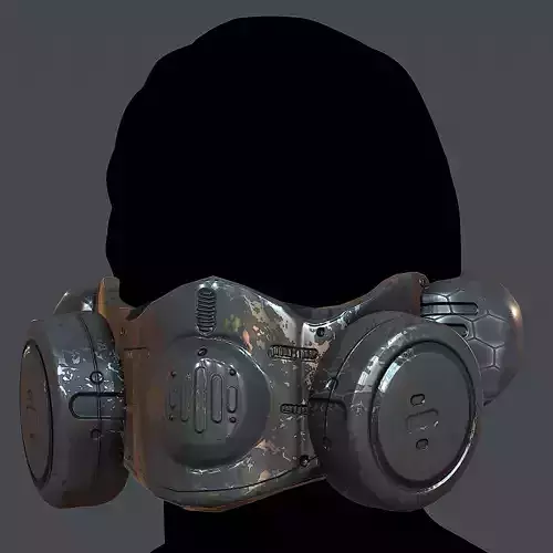 Gas mask helmet 3d model scifi Low-poly 