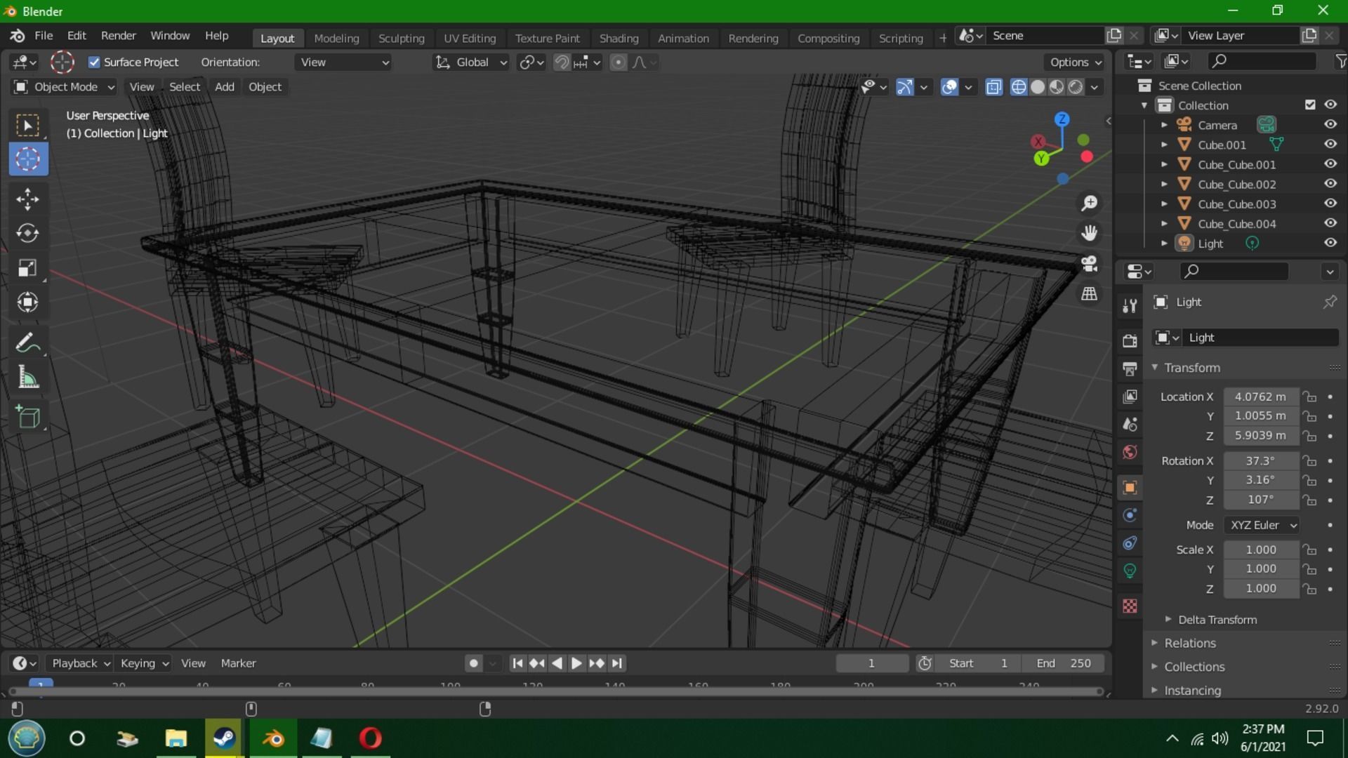 Dinning Set dining table and chairs 3D model_3