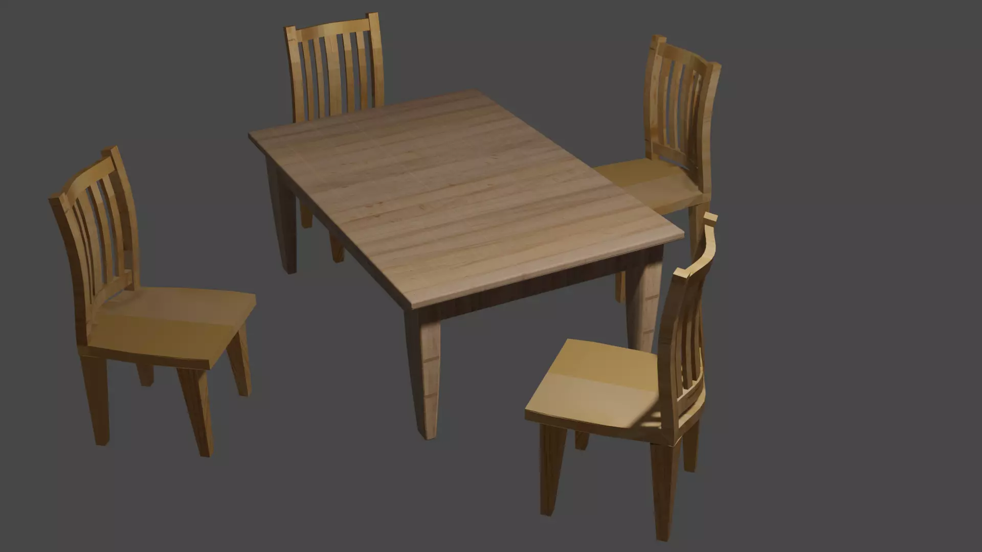 Dinning Set dining table and chairs 3D model_0