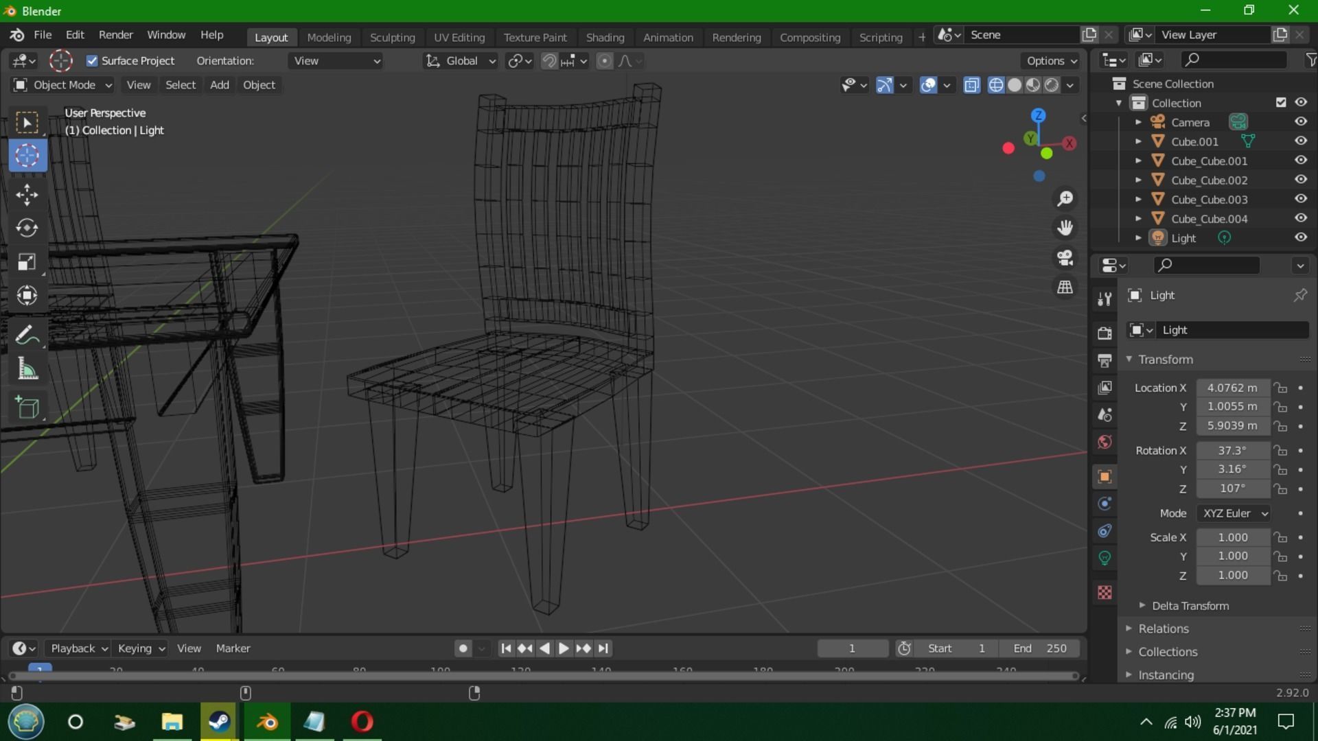 Dinning Set dining table and chairs 3D model_7