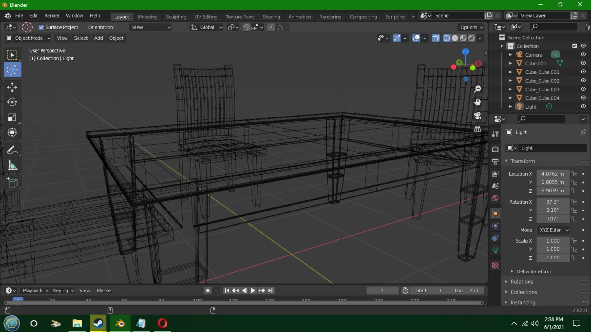 Dinning Set dining table and chairs 3D model_5