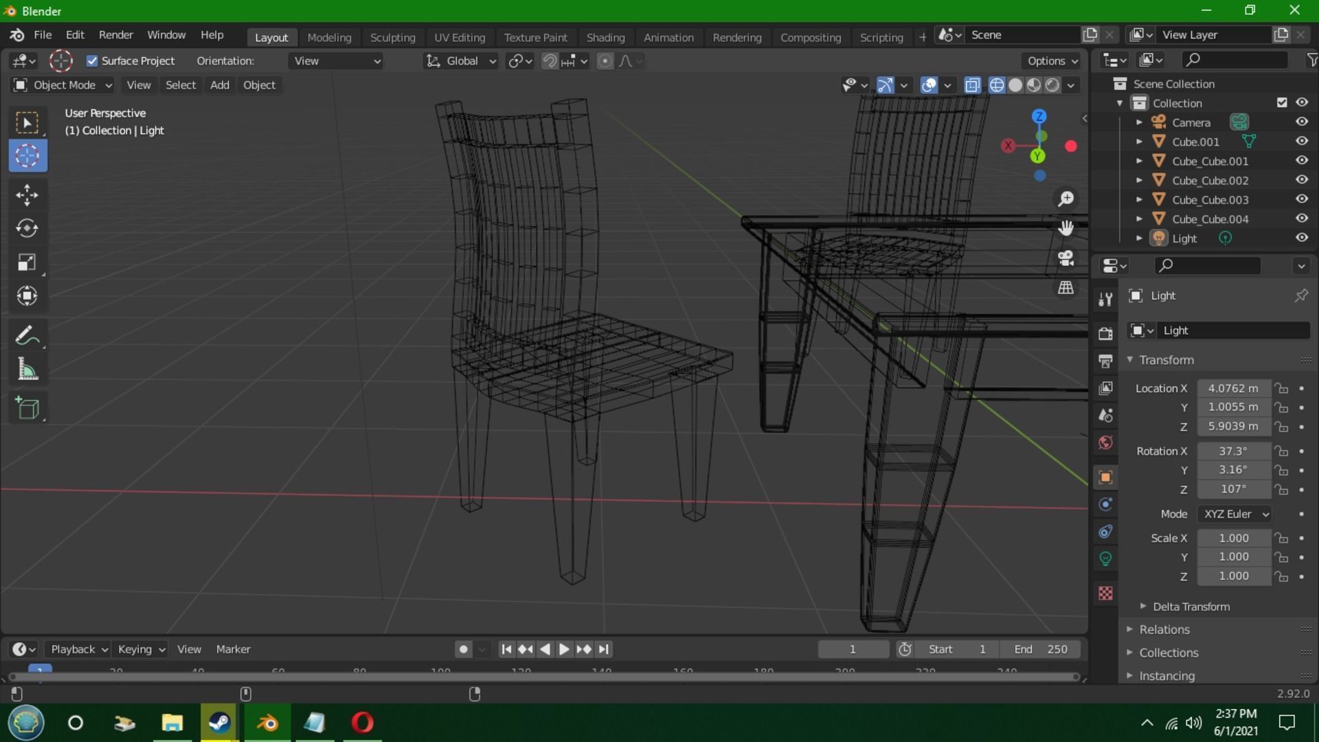 Dinning Set dining table and chairs 3D model_2
