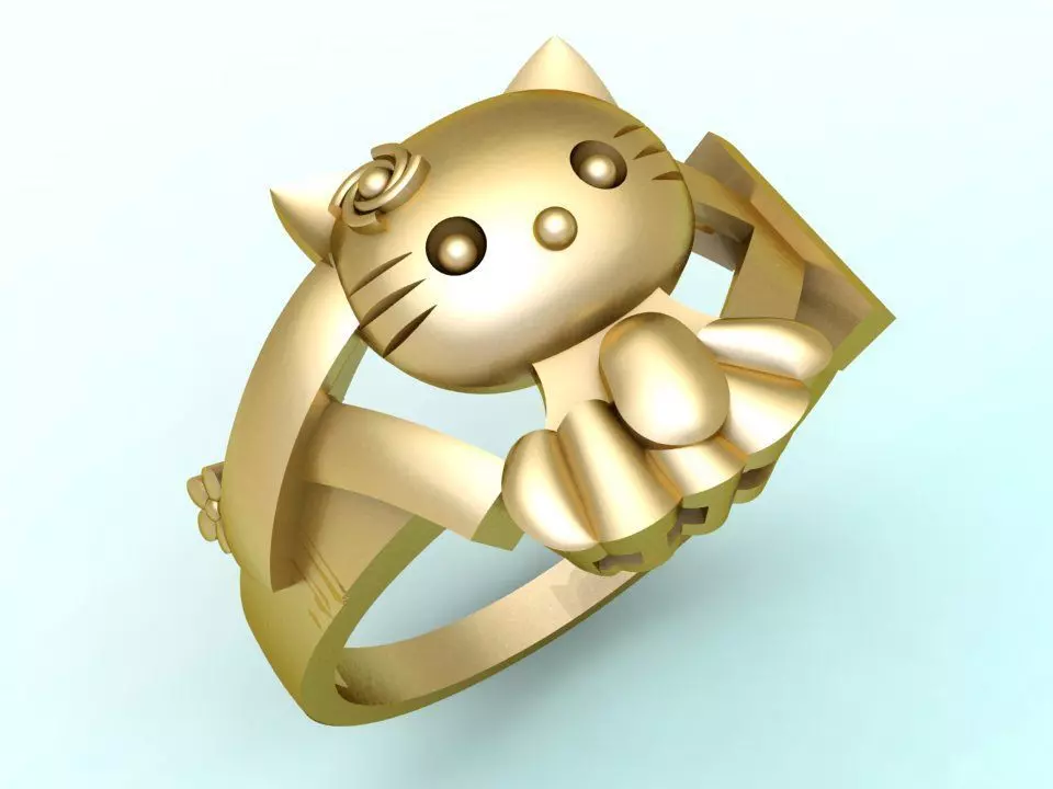 Kitty ring - Cat rings 3D print model_0