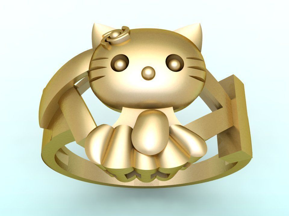 Kitty ring - Cat rings 3D print model_1