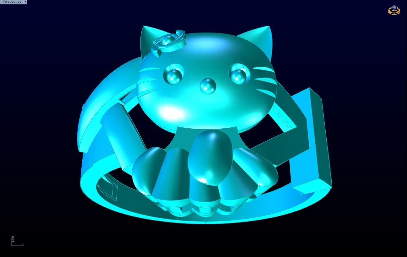 Kitty ring - Cat rings 3D print model_3