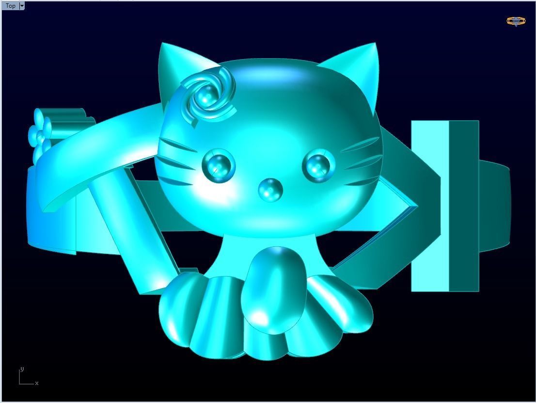 Kitty ring - Cat rings 3D print model_2