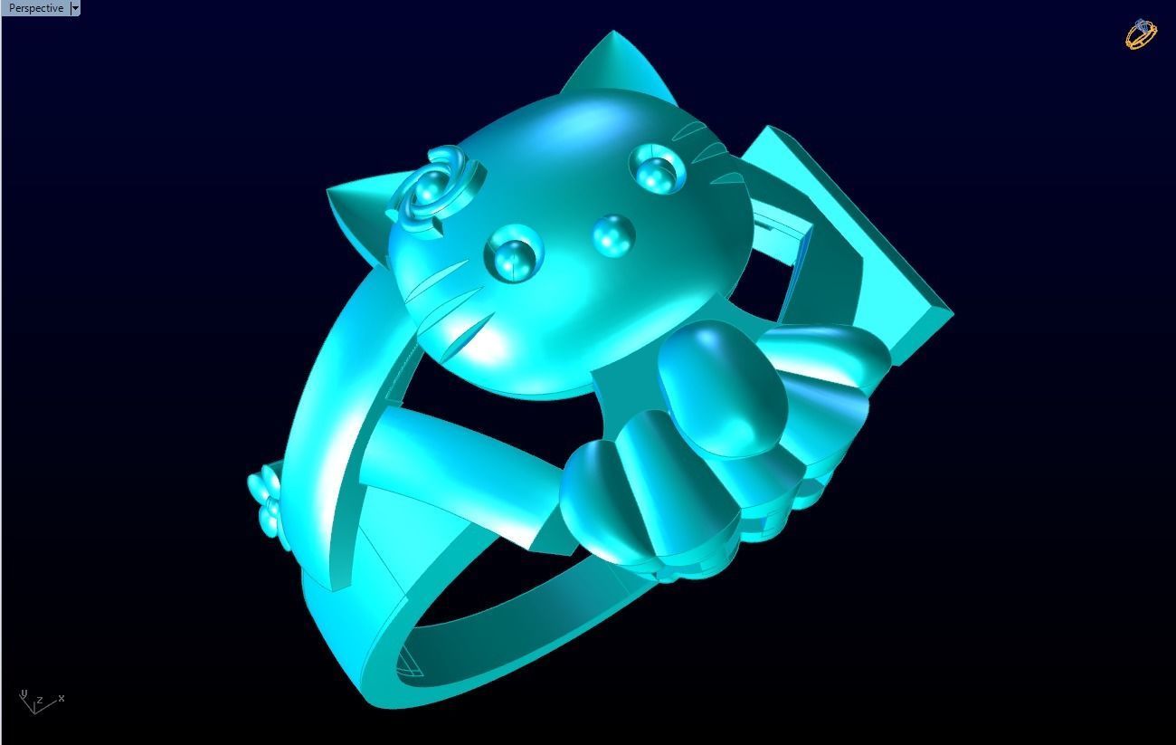 Kitty ring - Cat rings 3D print model_4