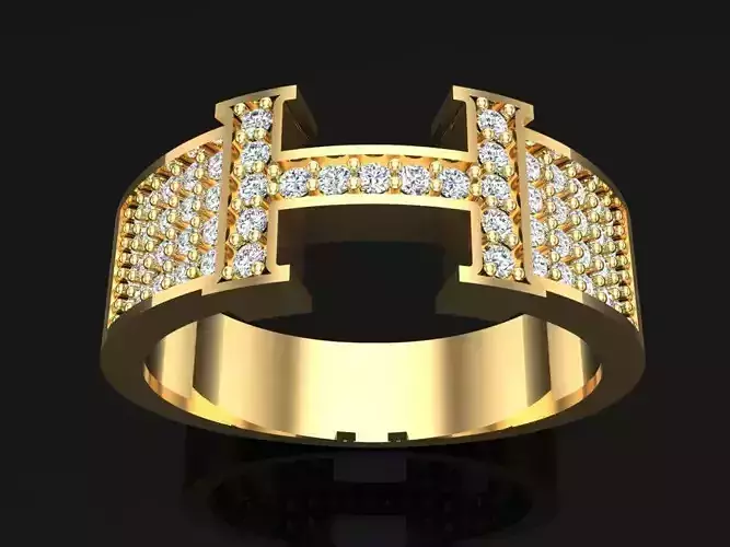 Rings letter H - Alphabet H ring