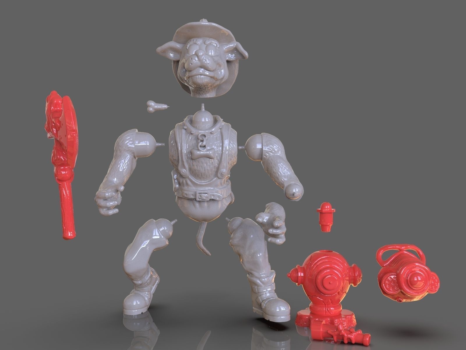 TMNT Hot Spot Articulated Toy With Accessories 3D print model_27