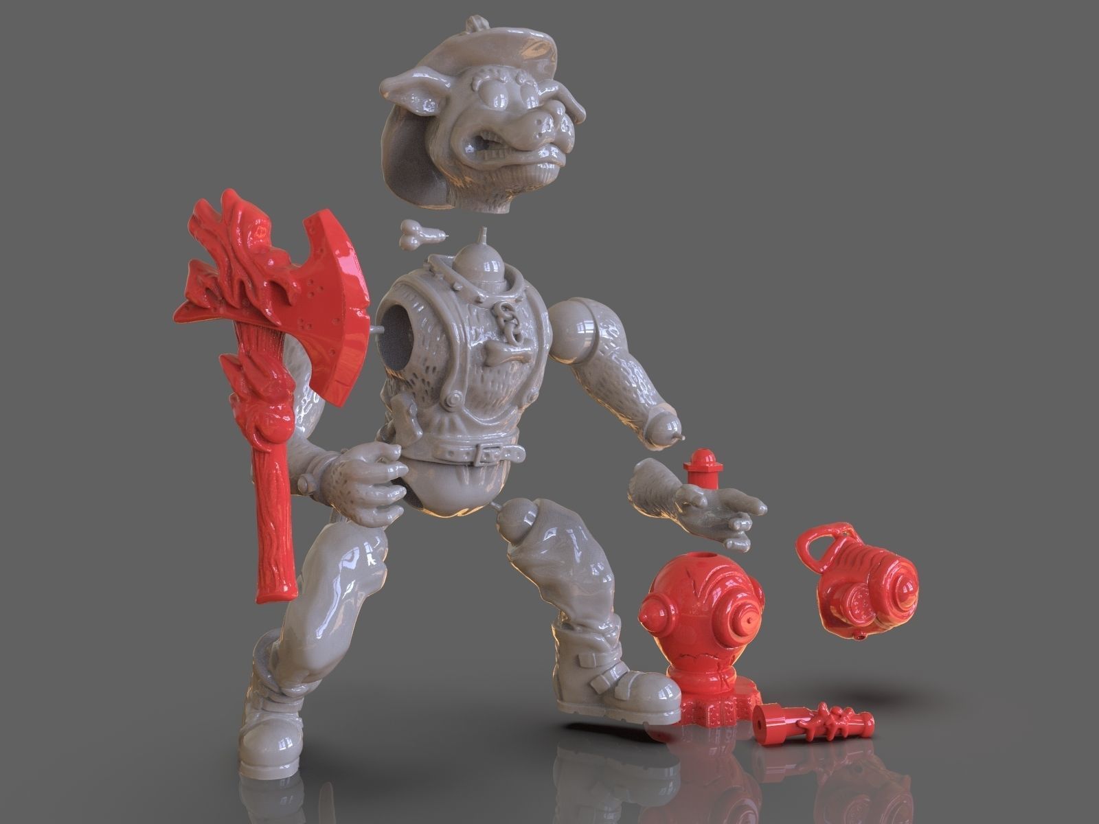 TMNT Hot Spot Articulated Toy With Accessories 3D print model_28