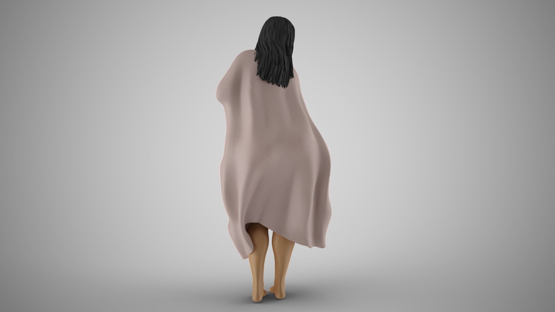 Lonely Middle Aged Woman 3D print model_7